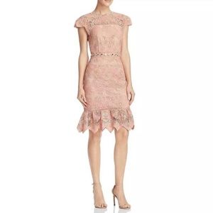 Saylor Joah lace dress with back cutout and mirror trim Size Small